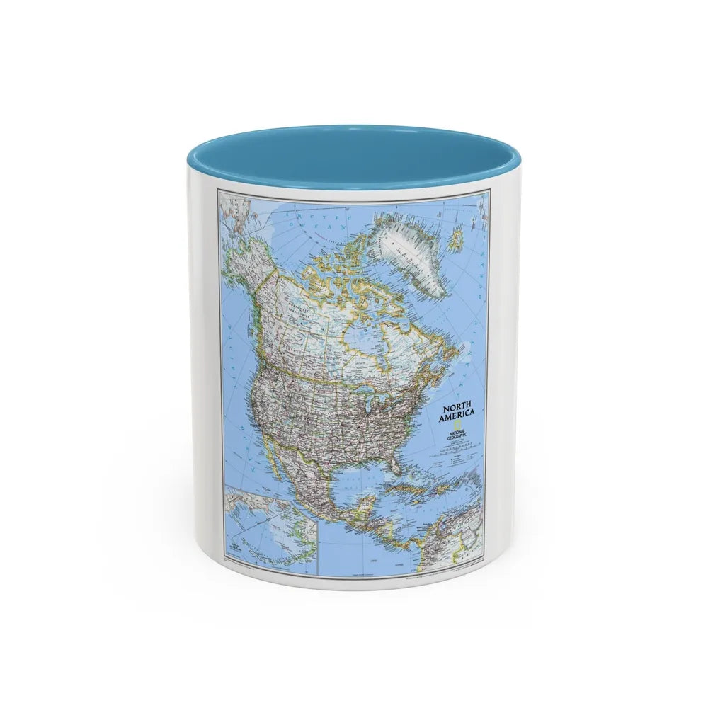 North America (2005) (Map) Accent Coffee Mug-11oz-Light Blue-Go Mug Yourself