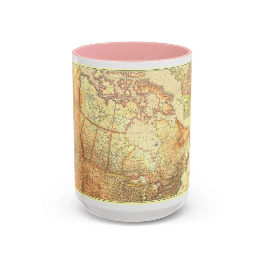 Canada (1936) (Map) Accent Coffee Mug-15oz-Pink-Go Mug Yourself