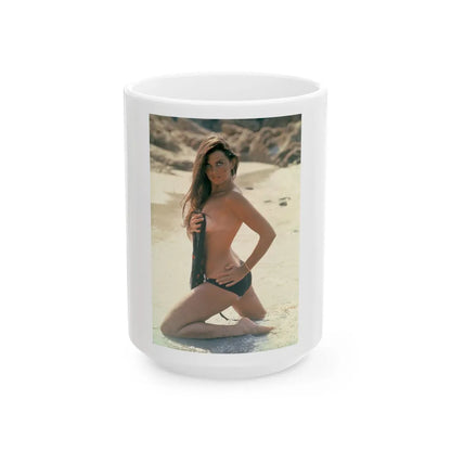 Caroline Munro #152 (Vintage Female Icon) White Coffee Mug-15oz-Go Mug Yourself