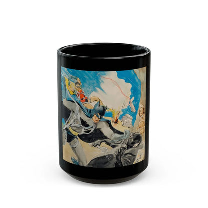 Batman and Robin, movie poster illustrations (2) - Black Coffee Mug-15oz-Go Mug Yourself