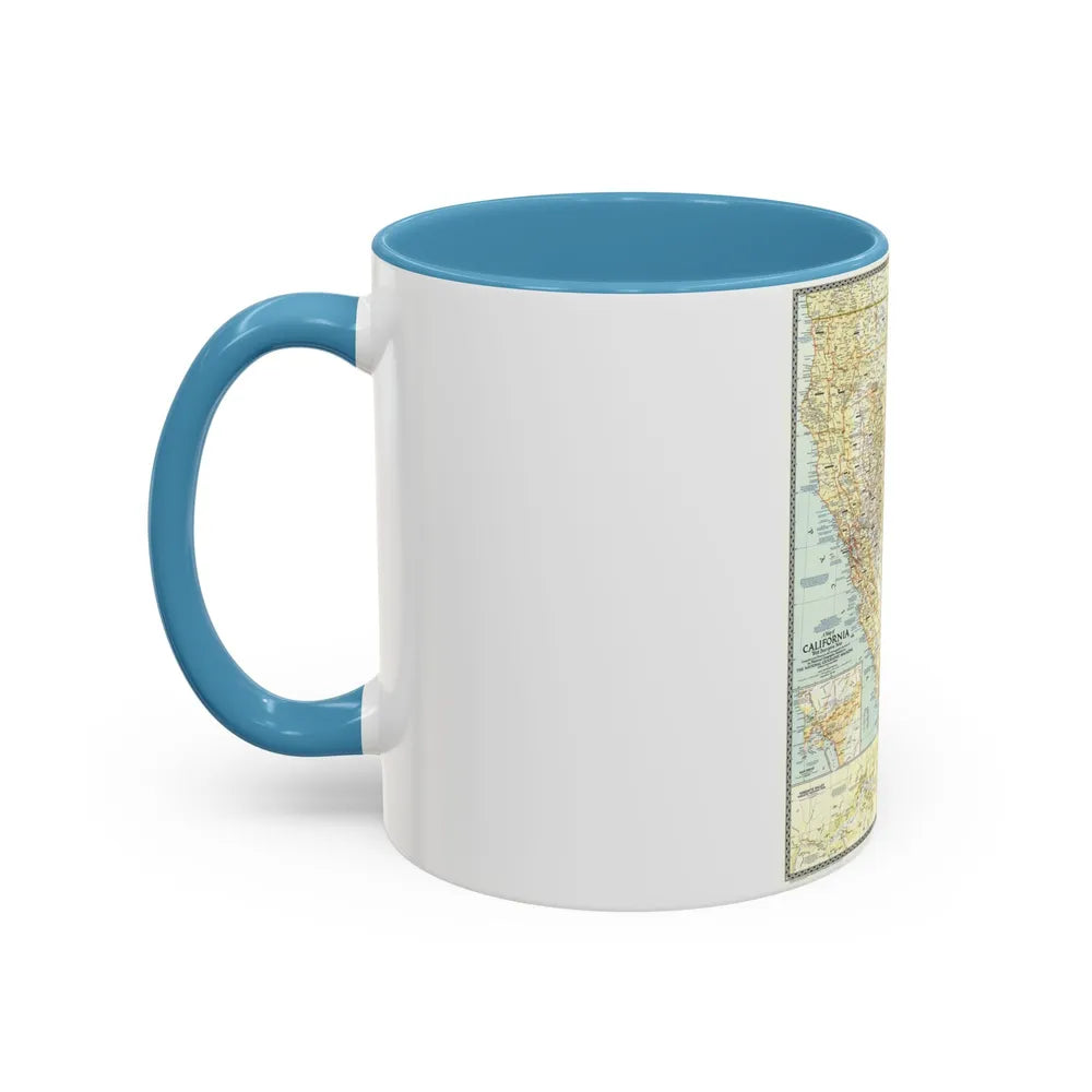 USA - California (1954) (Map) Accent Coffee Mug-Go Mug Yourself