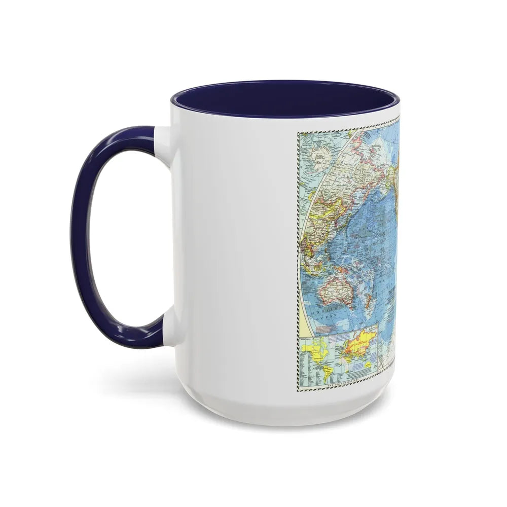 World Map (1960) (Map) Accent Coffee Mug-Go Mug Yourself