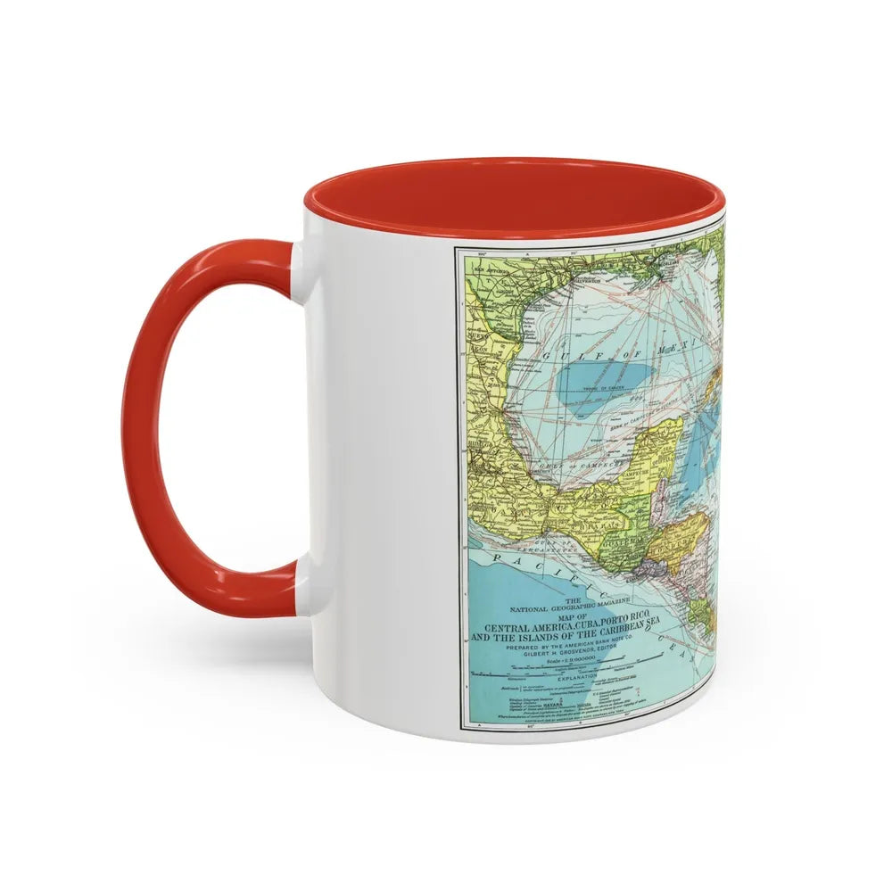 Central America (1913) (Map) Accent Coffee Mug-Go Mug Yourself