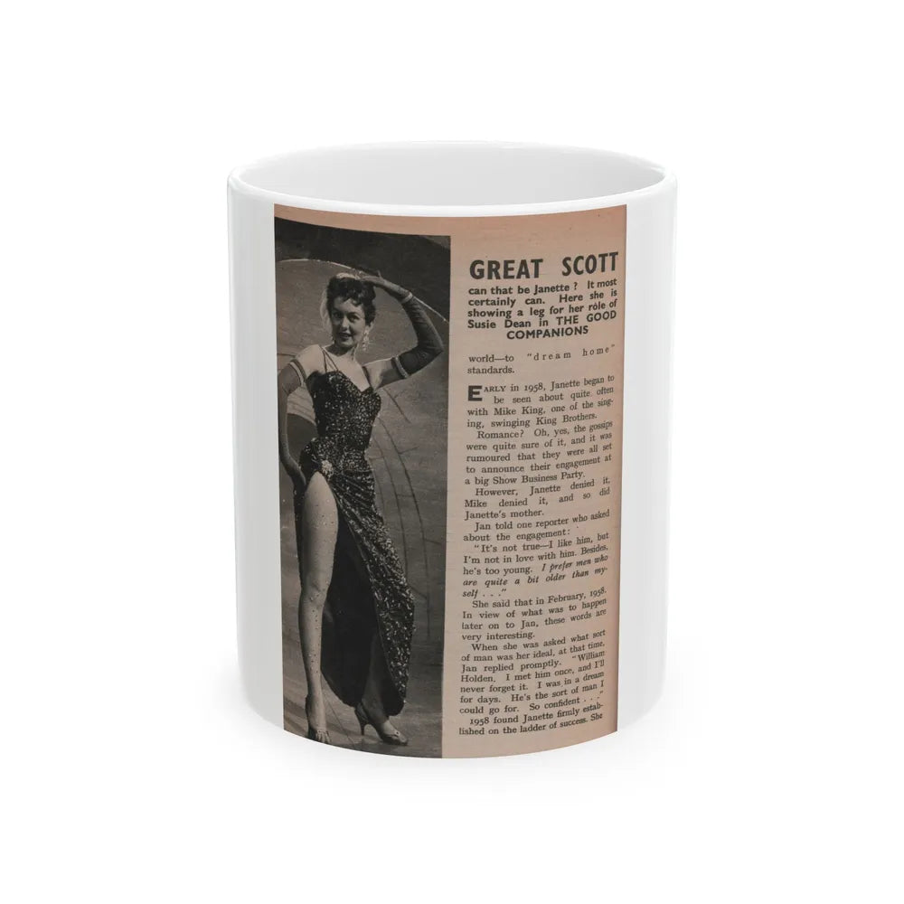 Janette Scott #57 - Life Story+Glamour Photos #38 Fans Star Library - Glamour Photo #5 (Vintage Female Icon) White Coffee Mug-11oz-Go Mug Yourself