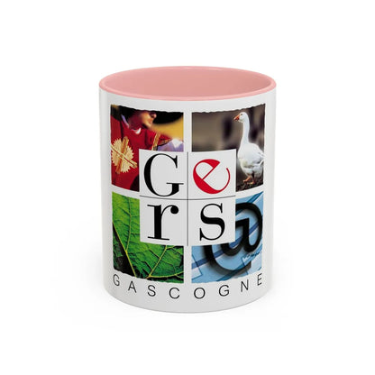 Flag of Gers France - Accent Coffee Mug-11oz-Pink-Go Mug Yourself