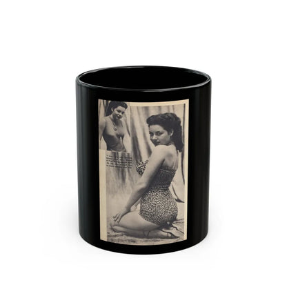 Jeanne Carmen #327 - Page 132 Pages 3 of 3 with 1 B&W Pin-Up Pic also B&W Glamour Shot from TAB Digest Mag. Jan. '54 (Vintage Female Icon) Black Coffee Mug-11oz-Go Mug Yourself