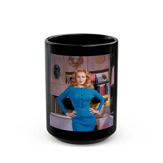 Julie Newmar #394 (Vintage Female Icon) Black Coffee Mug-15oz-Go Mug Yourself