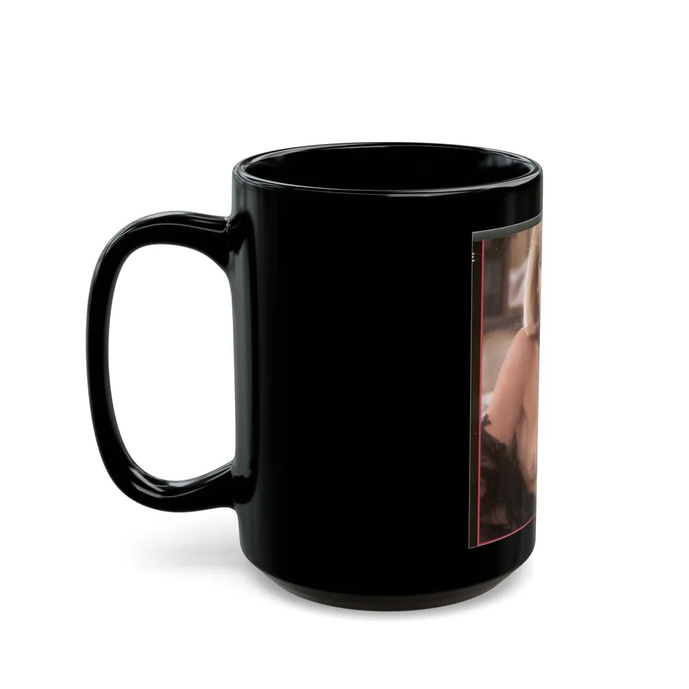 Terry Moore #400 - Unreleased Aug. '84 Playboy Photo from shoot topless in lingerie (Vintage Female Icon) Black Coffee Mug-Go Mug Yourself