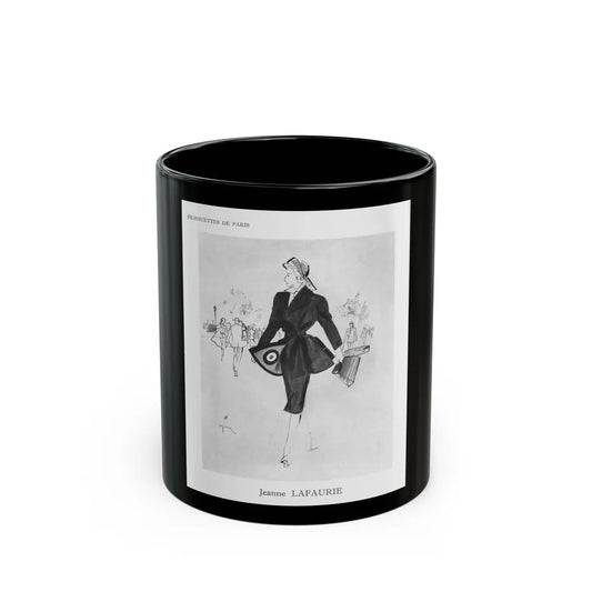 From the Jaye Oliver Archives, Jeanne Lafaurie, 1945 - Black Coffee Mug-11oz-Go Mug Yourself