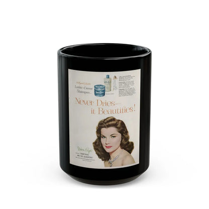 Debra Paget #596 - Original Lustre-Creme Shampoo Add from '54 1 (Vintage Female Icon) Black Coffee Mug-15oz-Go Mug Yourself