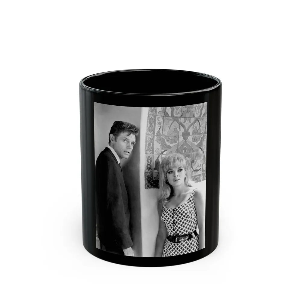 Leslie Parrish #232 (Vintage Female Icon) Black Coffee Mug-11oz-Go Mug Yourself