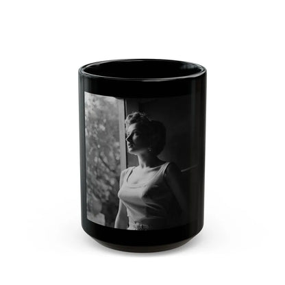 Carol Ohmart #35 (Vintage Female Icon) Black Coffee Mug-15oz-Go Mug Yourself