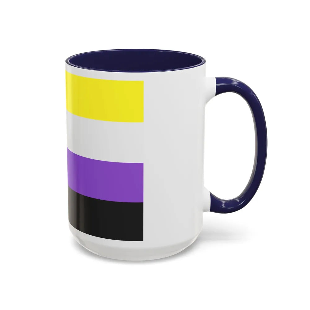 Nonbinary Pride Flag - Accent Coffee Mug-Go Mug Yourself