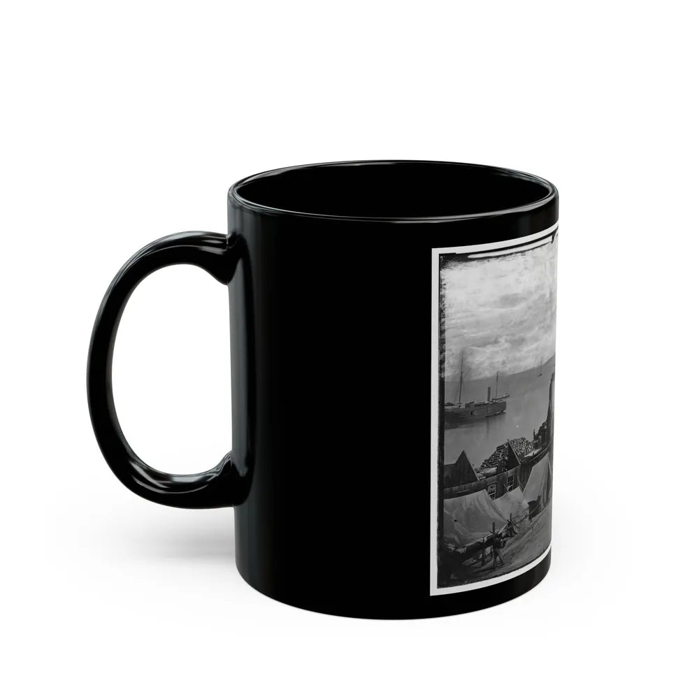 City Point, Va. Wharves After The Explosion Of Ordnance Barges On August 4, 1864 (U.S. Civil War) Black Coffee Mug-Go Mug Yourself