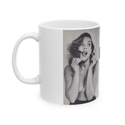 Dawn Richard #45 - [Pages 20 & 21] Including Pages 1 & 2 of 4 with, 3 B&W Photos+Article from Adam Mag. '58 - Photo (Vintage Female Icon) White Coffee Mug-Go Mug Yourself