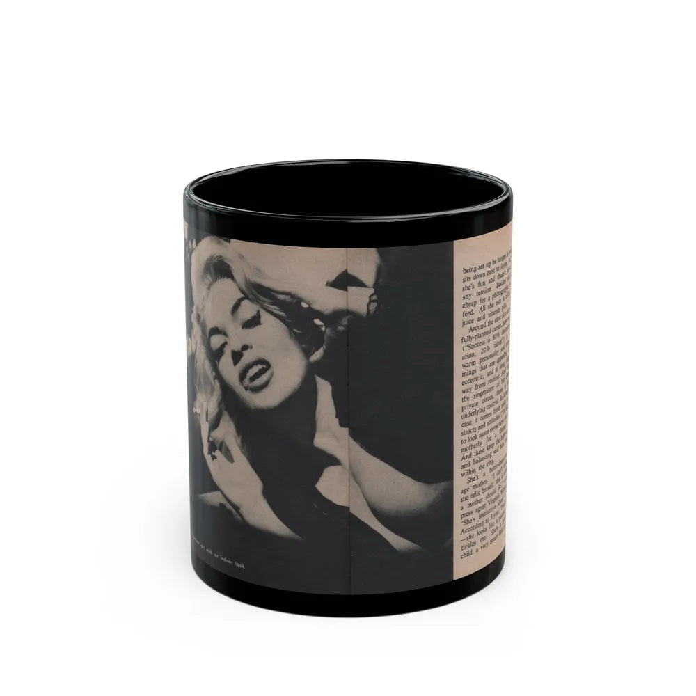 Jayne Mansfield #290 - JAYNE Pocket Magazine Pages 24 & 25 (Vintage Female Icon) Black Coffee Mug-11oz-Go Mug Yourself