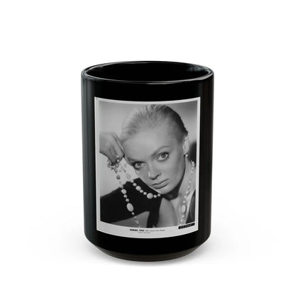 Barbara Steele #30 (Vintage Female Icon) Black Coffee Mug-15oz-Go Mug Yourself