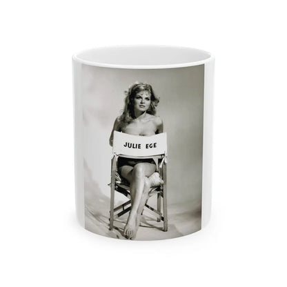 Julie Ege #270 - 8x10 B&W Full Body Semi Nude from 70's via a HQ LQ Re-Strike from (Vintage Female Icon) White Coffee Mug-11oz-Go Mug Yourself