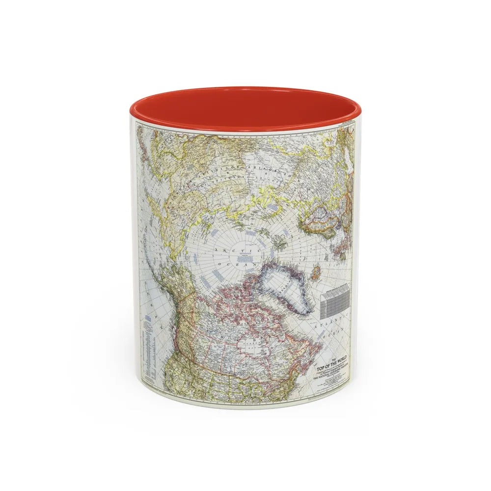 Top Of The World (1949) (Map) Accent Coffee Mug-11oz-Red-Go Mug Yourself