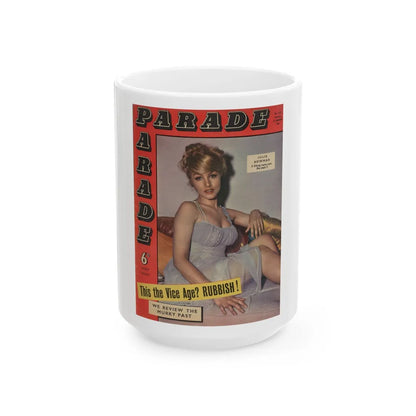 Julie Newmar #661 (Vintage Female Icon) White Coffee Mug-15oz-Go Mug Yourself