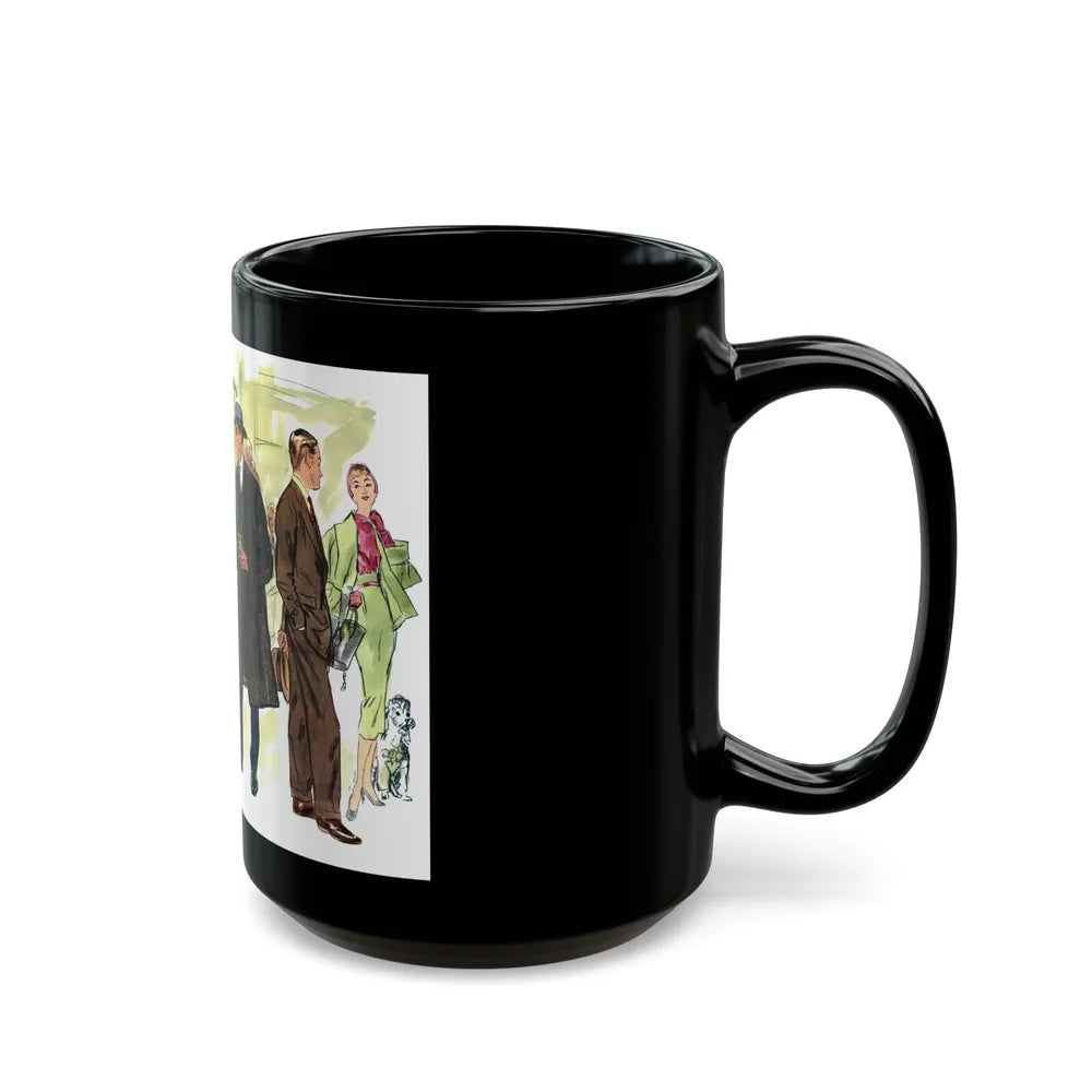 Fashion illustration from Esquire, 1954 - Black Coffee Mug-Go Mug Yourself