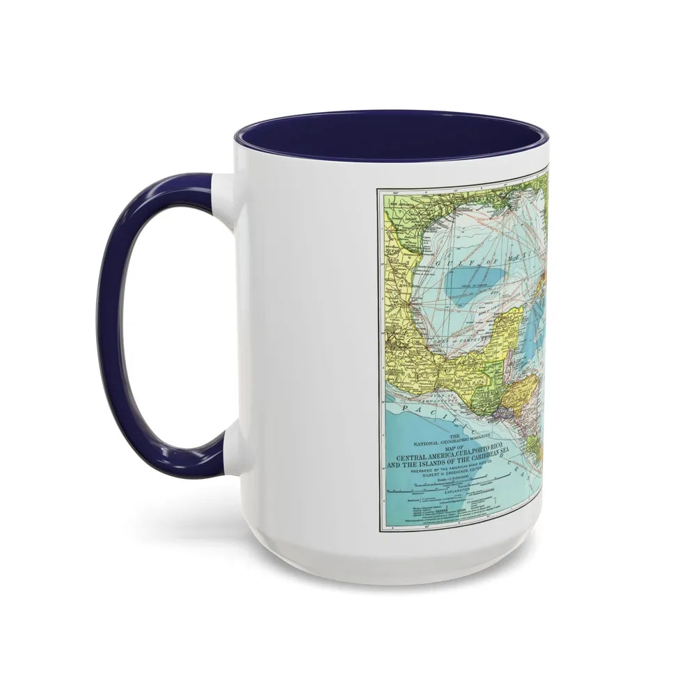 Central America (1913) (Map) Accent Coffee Mug-Go Mug Yourself