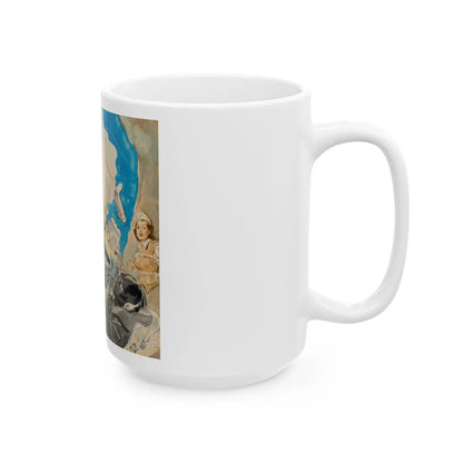 Batman and Robin, movie poster illustrations (2) - White Coffee Mug-Go Mug Yourself