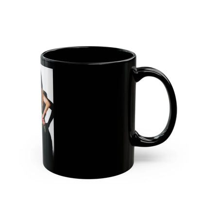 Lynda Carter #281 (Vintage Female Icon) Black Coffee Mug-Go Mug Yourself