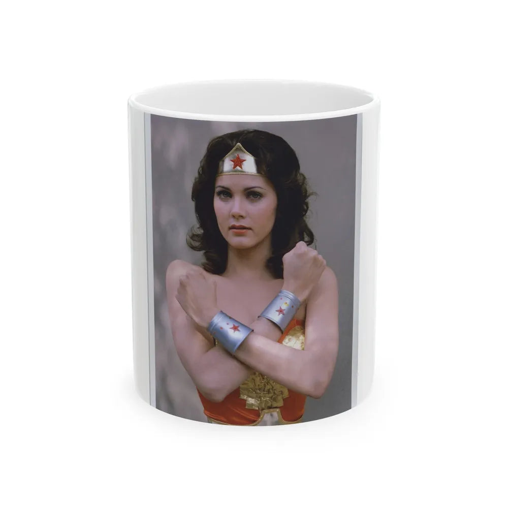 Lynda Carter #231 - Wonder Woman Photo (Vintage Female Icon) White Coffee Mug-11oz-Go Mug Yourself