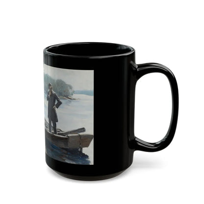 Figures by a Lake - Black Coffee Mug-Go Mug Yourself