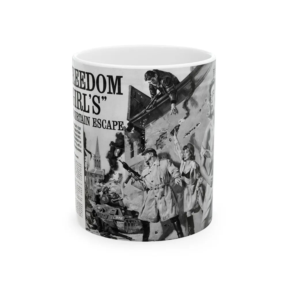 Freedom Girl's' Iron Curtain Escape, For Men Only, June 1964 - White Coffee Mug-11oz-Go Mug Yourself