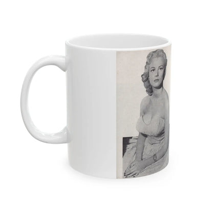 Norma Sykes #161 - 66 PHOTOGRAPHS OF Sabrina U.K. Pocket Mag. Pages 52 & 53 (Vintage Female Icon) White Coffee Mug-Go Mug Yourself