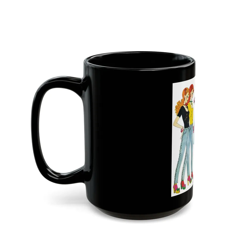 Fashion illustration, Destiny magazine, 1973 - Black Coffee Mug-Go Mug Yourself