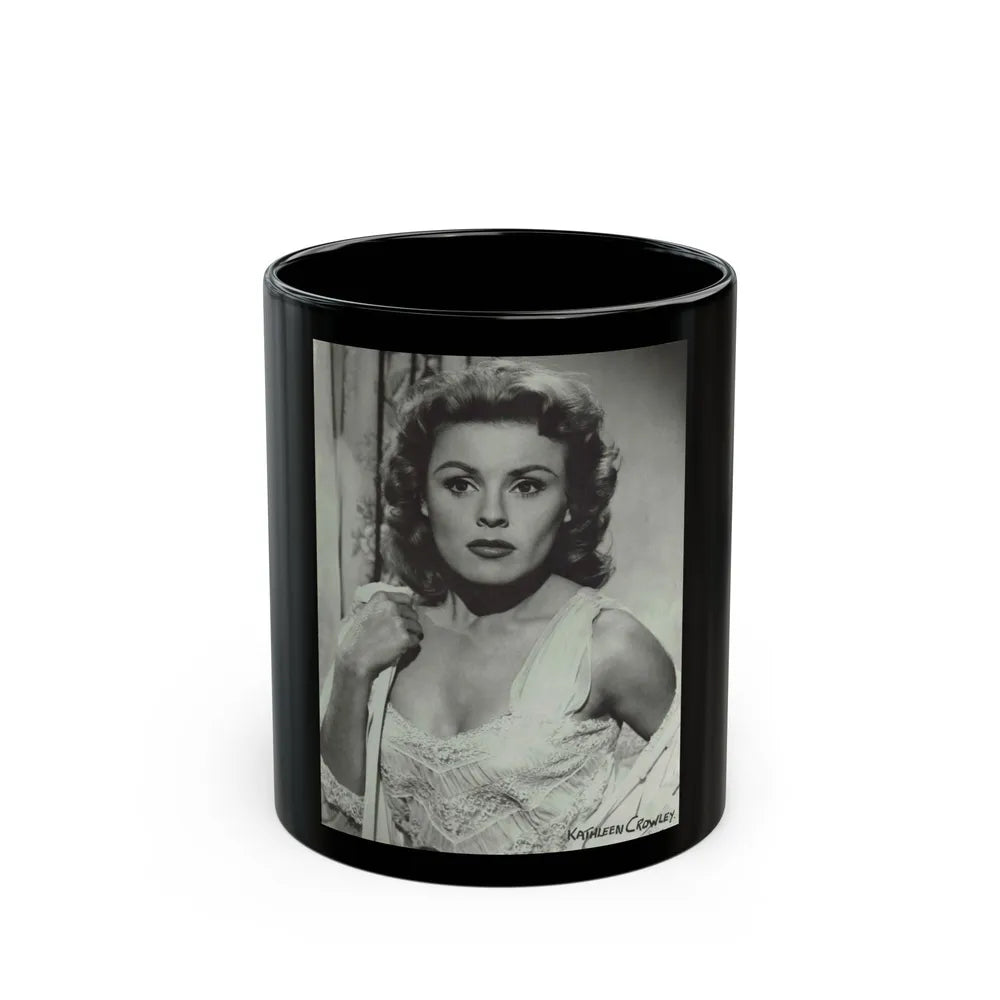 Kathleen Crowley #10 (Vintage Female Icon) Black Coffee Mug-11oz-Go Mug Yourself