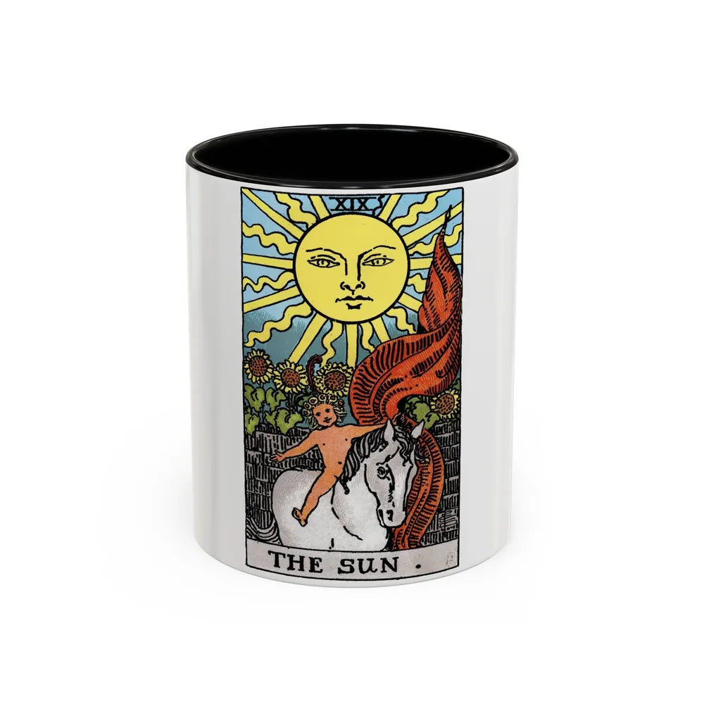 The Sun (Tarot Card) Accent Coffee Mug-11oz-Black-Go Mug Yourself