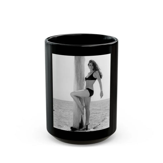 Caroline Munro #403 (Vintage Female Icon) Black Coffee Mug-15oz-Go Mug Yourself