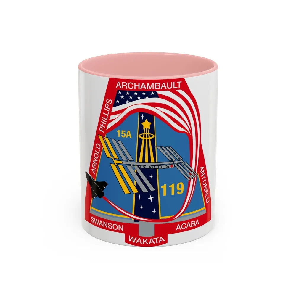 STS 119 (NASA) Accent Coffee Mug-11oz-Pink-Go Mug Yourself