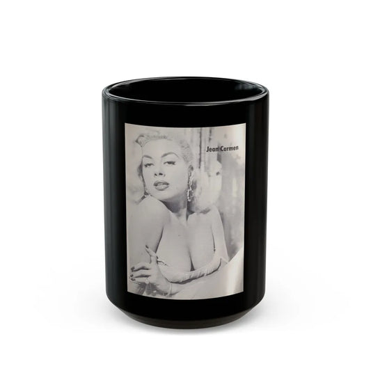 Jeanne Carmen #70 (Vintage Female Icon) Black Coffee Mug-15oz-Go Mug Yourself