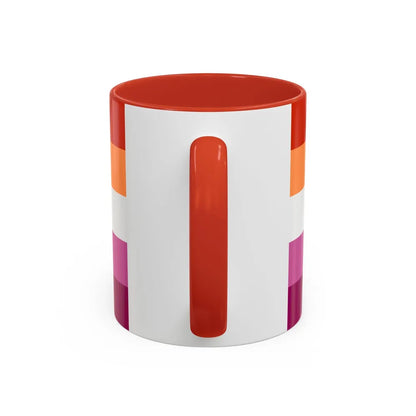 Lesbian 3 Pride Flag - Accent Coffee Mug-Go Mug Yourself