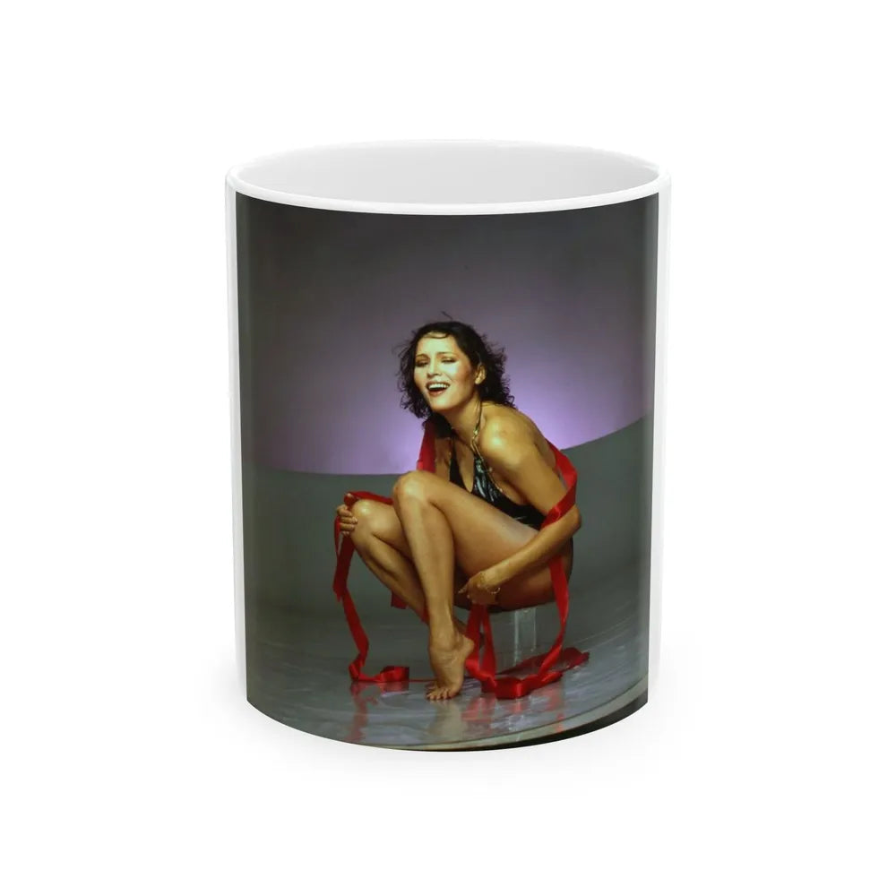 Barbara Carrera #95 (Vintage Female Icon) White Coffee Mug-11oz-Go Mug Yourself