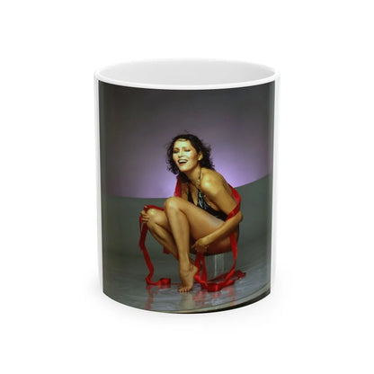 Barbara Carrera #95 (Vintage Female Icon) White Coffee Mug-11oz-Go Mug Yourself