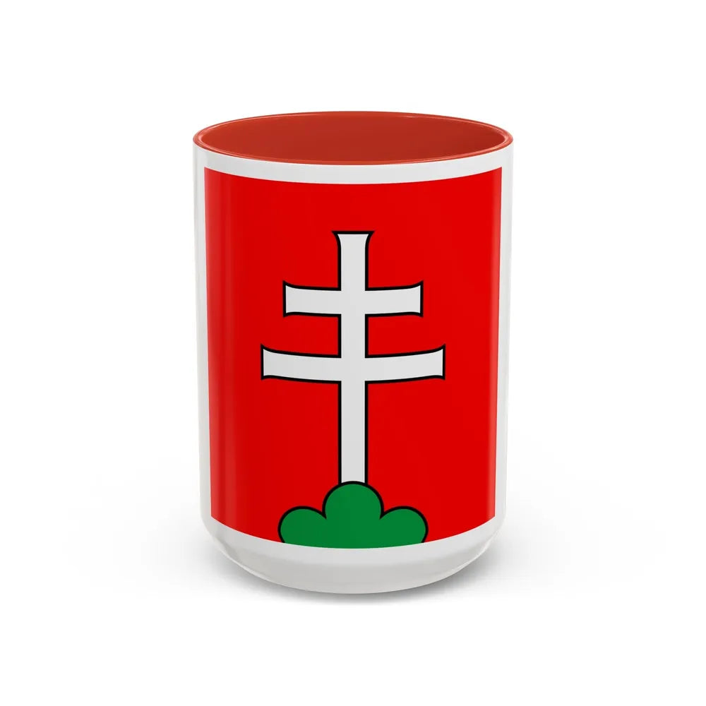 Flag of Elfingen Switzerland - Accent Coffee Mug-15oz-Red-Go Mug Yourself