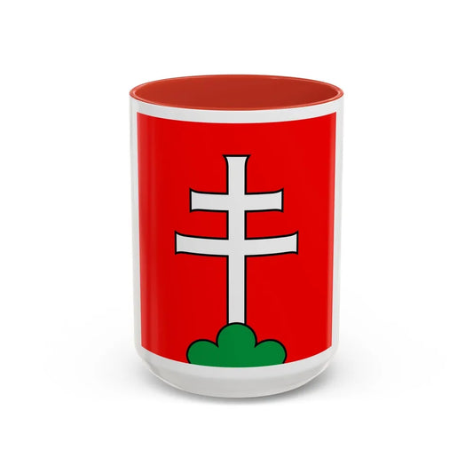 Flag of Elfingen Switzerland - Accent Coffee Mug-15oz-Red-Go Mug Yourself