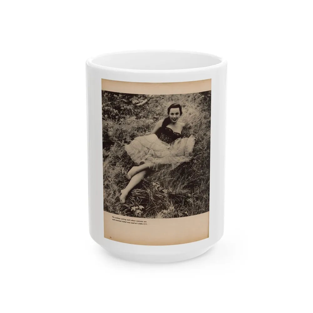 Dawn Richard #77 - [Pages 50] Including 1 B&W Photo & Caption from Photography For Men - Glamour Issue Mag. July '58 (Vintage Female Icon) White Coffee Mug-15oz-Go Mug Yourself