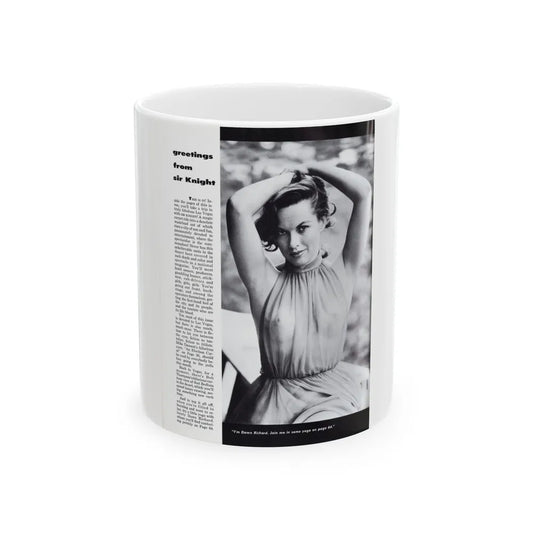 Dawn Richard #52 - Inside Cover Photo see through top from Sir Knight Vol. 1 No. 5 Mag. '58 (Vintage Female Icon) White Coffee Mug-11oz-Go Mug Yourself