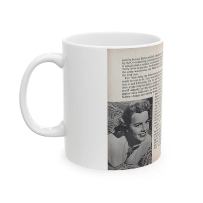 Terry Moore #450 - 66 PHOTOGRAPHS OF Terry MOORE U.K. Pocket Mag. Pages 30 & 31 (Vintage Female Icon) White Coffee Mug-Go Mug Yourself
