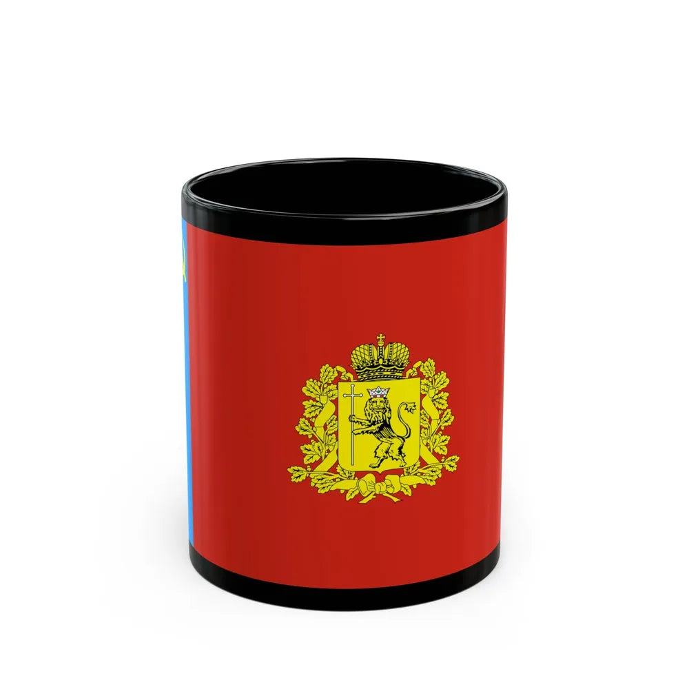 Flag of Vladimir Oblast Russia - Black Coffee Mug-11oz-Go Mug Yourself