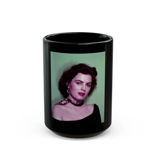 Faith Domergue #81 (Vintage Female Icon) Black Coffee Mug-15oz-Go Mug Yourself