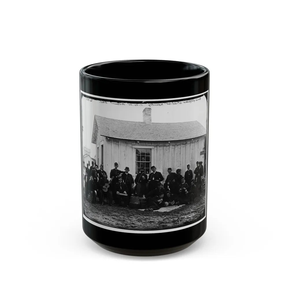 District Of Columbia. White Officers Of 4th U.S. Colored Infantry At Leisure, Fort Slocum (U.S. Civil War) Black Coffee Mug-15oz-Go Mug Yourself