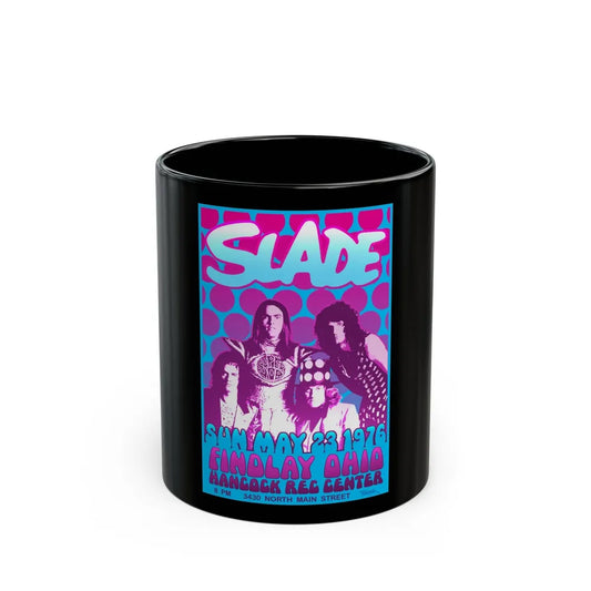 Slade - 1976 (Music Poster) Black Coffee Mug-11oz-Go Mug Yourself